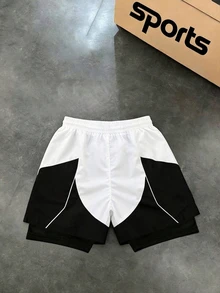 Gym Rark Men's Drawstring Waist Casual Versatile Daily Travel Sports Shorts, Gym - Black - View 2
