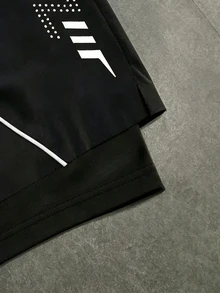 Gym Rark Men's Drawstring Waist Casual Versatile Daily Travel Sports Shorts, Gym - Black - View 6