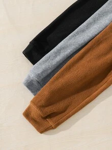 SHEIN 男童秋冬抓絨連帽衛衣 3件套，拼色組合 - 彩色 - 查看 4