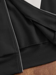 NORVETH Men's Knit Casual Loose Fit Long Sleeve Thermal Lined Hooded Sweatshirt, For Fall, Winter, Couple Things, Spring, Y2K - Black - View 4