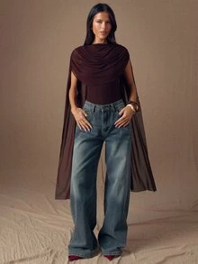 SHEIN BAE 夏季純色深棕色圓領蝴蝶結修身女款連身衣，適合畢業派對、夜晚外訪、雞尾酒會、約會之夜、萬聖節性感穿搭 - 紫色 - 查看 3