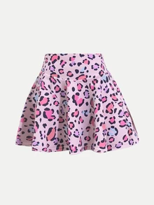 Tween Girl High Waisted Gradient Color Print Athletic Mini Skirt, Fashionable Yoga Skirt, Soft & Buttery Feel, Autumn Winter, Fall, Back To School - Multicolor - View 3