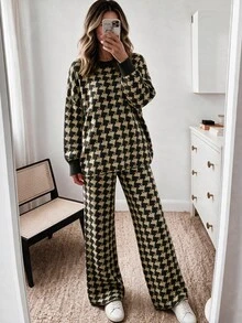Louniche Elegant Round Neck Long Sleeve Design Women's Sweater 2 Pieces Set - Multicolor - View 4