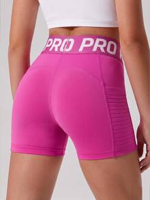 SHEIN Young Girls Solid Color Shorts 2 Pieces Set, Side Pocket Design, High Stretch 4-Way Stretch, Fashionable Versatile Sports Training, Autumn Winter, Gym - Multicolor - View 8
