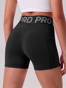 SHEIN Young Girls Solid Color Shorts 2 Pieces Set, Side Pocket Design, High Stretch 4-Way Stretch, Fashionable Versatile Sports Training, Autumn Winter, Gym - Multicolor - View 4