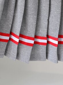 Elladie kids 2件組女孩校園風 Polo 領無袖針織 T-shirt 上衣與百褶裙套裝，開學季夏季職業日運動戶外活動表演白色 - 彩色 - 查看 4