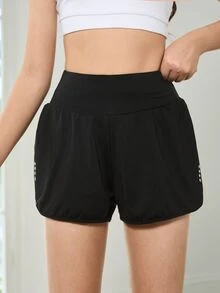 SHEIN Tween Girls Basic Black Leggings With Built-In Shorts, Modest Casual Sports Pants, Knit Fashion Activewear For Girls & Teenagers, Autumn Winter, Fall - Black - View 7