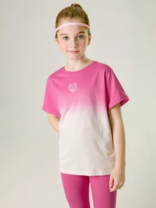 SHEIN Tween Girls 2pcs Set T-Shirt + Legging Pants, Elastic Yoga/Exercise/Running Activewear, Colorful Campus/Street Fashion Sportswear - Multicolor - View 4
