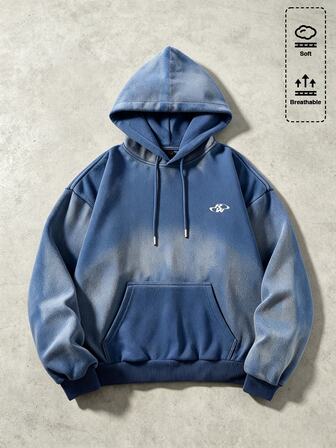 Street Life Herren Streetwear Geometrischer Muster Langarm Lässig Kapuzenpullover mit Kordelzug