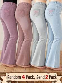 2PCS Young Girls Pants - Multicolor - View 1