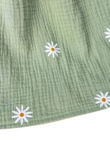GlowEve CURVE Summer Fashion Casual Vacation French Vintage Elegant Commuter Drawstring Tie Floral Print Shirt - Green - View 6