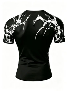 Gym Rark Men's Casual Letter Print Sports T-Shirt, Versatile For Daily Wear And Outdoor Activities - Black - View 5