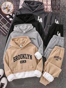 SHEIN Kids 3PCS Tween Boys Sweatpants Winter - Multicolor - View 7
