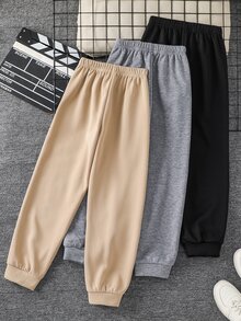 SHEIN Kids 3PCS Tween Boys Sweatpants Winter - Multicolor - View 3