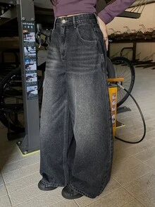 DAZY Distressed Washed Faded Loose Fit Casual Streetwear Autumn/Winter Women's Denim Overalls And Jumpsuit Vacation - Blue - View 8