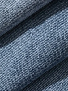 DAZY Celana Jeans Denim Panjang Wanita Model Longgar, Lebar, Berlipit, dan Bertekstur Rusak, Cocok untuk Liburan Musim Semi dan Gugur - Biru - View 8