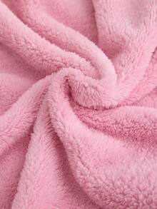 SHEIN Cute Bunny Embroidered Welsoft Plush Lounge Set - Pink - View 5
