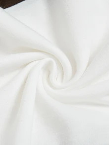 Elenzga 復古深棕色與白色拼接連帽衛衣，奶油白流蘇抽繩口袋寬鬆休閒套頭女款衛衣 - 彩色 - 查看 4