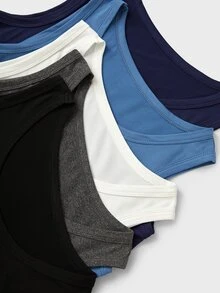 Teen Boy Comfortable Casual Solid Color Vest Underwear Set Of 5 Autumn Fall - Multicolor - View 5