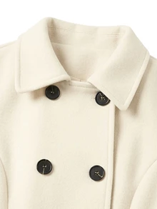 GlowEve Women's Bow Decor Double-Breasted Long Sleeve Elegant Regular Fit Jacket - Apricot - View 4