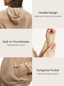 GLOWMODE Modal Silk Touch Oversized Long Sleeve Half-Zip Sweatshirt Fall - Camel - View 4