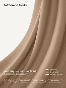 GLOWMODE Modal Silk Touch Oversized Long Sleeve Half-Zip Sweatshirt Fall - Camel - View 5