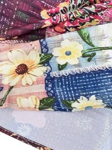 Selamara New Arrival Women's Retro Colorblock Ditsy Floral Sleeveless Camisole Top - Multicolor - View 4