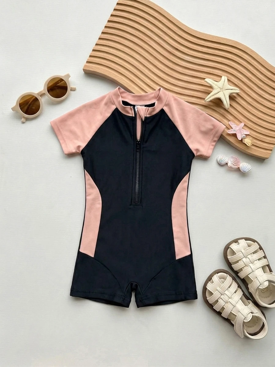 Dazy Kids Young Girl One-Piece Swimsuit Vacation - Pink - View 1