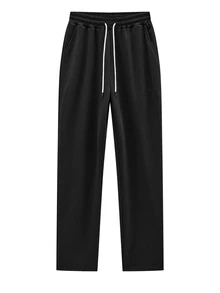 Manfinity Homme 男士純色短袖 Polo 衫與長褲休閒套裝 - 黑色 - 查看 5