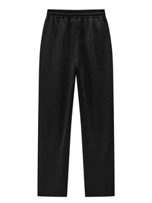 Manfinity Homme 男士純色短袖 Polo 衫與長褲休閒套裝 - 黑色 - 查看 6