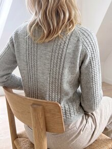 Sprig & Strand Cardigan Rajut Bordir Bunga Musim Gugur/Dingin Warna Abu-abu Biru Gaya Cottagecore - Light Grey - View 2