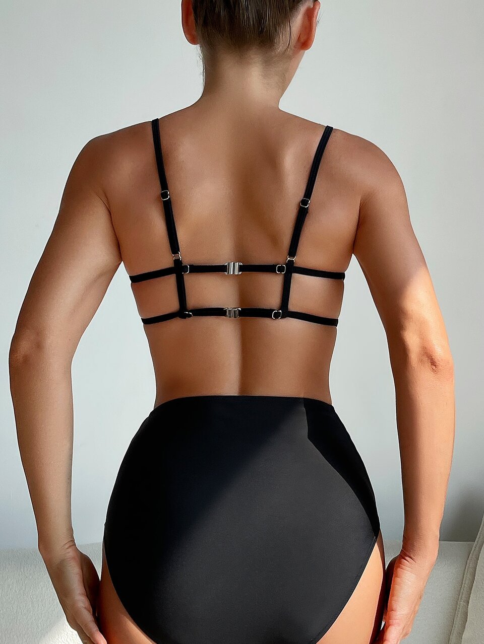 Summer Ladies' Ruffled Backless Bathing Suit Set