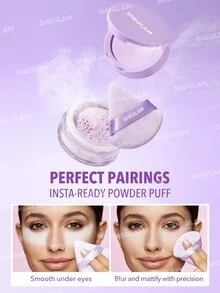SHEGLAM Insta-Ready Powder Puff Brand Beauty Cosmetic Makeup For Women And Girls - Mauve Purple - View 4