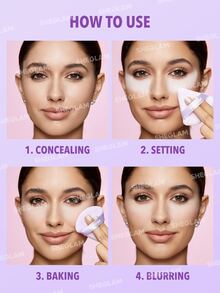 SHEGLAM Insta-Ready Powder Puff Brand Beauty Cosmetic Makeup For Women And Girls - Mauve Purple - View 2