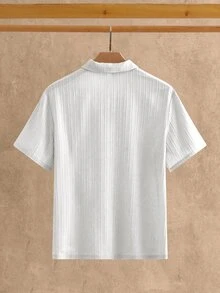 HIMLAND 3pcs/Pack Men's Simple Ice Silk Feel Short Sleeve Polo Shirts, Summer Vacation White Casual - White - View 6