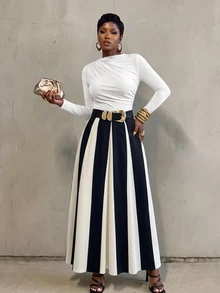 VaVaBold Ladies' Pleated Long Sleeve T-Shirt Fall Cloth For Women - White - View 3