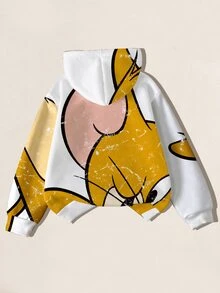 TOM & JERRY X SHEIN Young Boy Autumn/Winter Casual Cartoon Print Sweatshirt - White - View 2