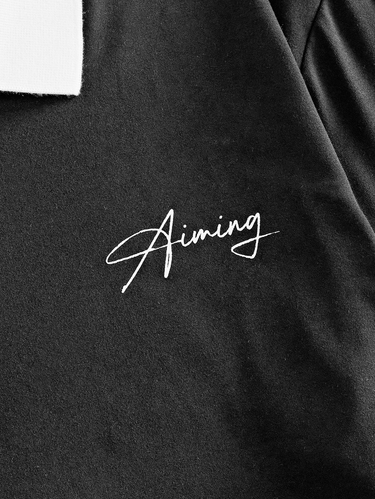 HIMLAND Black Long Sleeve Polo Shirt With White Collar And Script Detail Casual Outdoor Top
Stylish Outdoor Long Sleeve Polo Shirt - Black - View 4