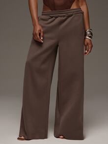 Normani Summer/Fall Festival Party Prom Graduation Prom Casual Vacation Country Y2k Women's Casual Streetwear Versatile Solid Color Sweatpants Dark Brown - Coffee Brown - View 3