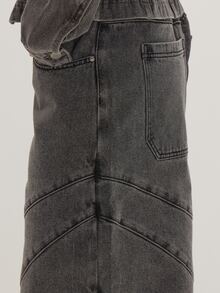 MUSEYN Celana Jeans Denim Abu-abu dengan Detail Jahitan Lebar di Bagian Kaki - Light Grey - View 6