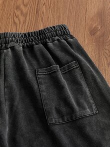 SWAVVY Men's Spring/Autumn Casual Loose Fit Long Pants, Standard Size, Grey With Reflective Panel Patchwork - Black - View 6