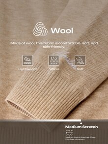 Calmiston Contains Wool Men's Casual Versatile Sweater For Autumn Formal Old Money - Apricot - View 2