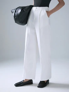 STILLVEA. Women's White Elegant Straight-Leg Office Pants - White - View 2