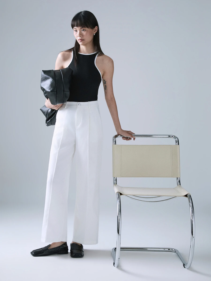 STILLVEA. Women's White Elegant Straight-Leg Office Pants - White - View 1