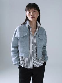 STILLVEA. 纯色拉链落肩卫衣，长袖上衣，适合毕业季、教师节、返校季等场合。 - 灰色 - 查看 2