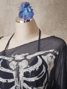 SHEIN ICON 大尺碼女款骷髏圖案休閒日常上衣 - 彩色 - 查看 4