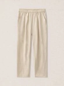Calmiston Men's Casual Versatile Solid Color Pants Formal Old Money Casual Versatile Daily Wear Office Pants - Khaki - View 9