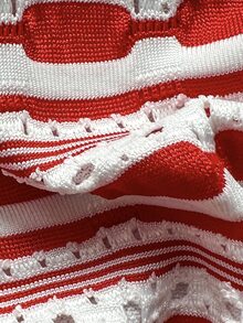 Swim Mod Women's New Fashion Sexy Textured Fabric Bikini Set With Shell Pendant, Bikini Swimwear For Vacation, Cruise, Beach Wear - Red - View 7