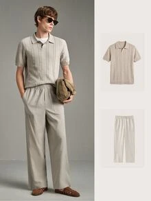 Calmiston Pure Cotton Men's Solid Color Casual Cotton Linen Blend Faux Linen Long Pants With Pockets Formal Old Money - Beige - View 7