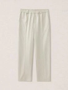 Calmiston Men's Casual Versatile Straight Leg Pants Formal Old Money Casual Versatile Daily Wear Office Pants - Grey - View 9